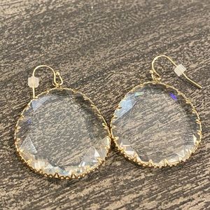Anthropologie clear crystal statement earrings